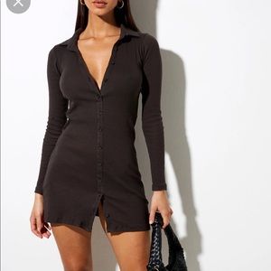 Motel Rocks button down mini long sleeve dress